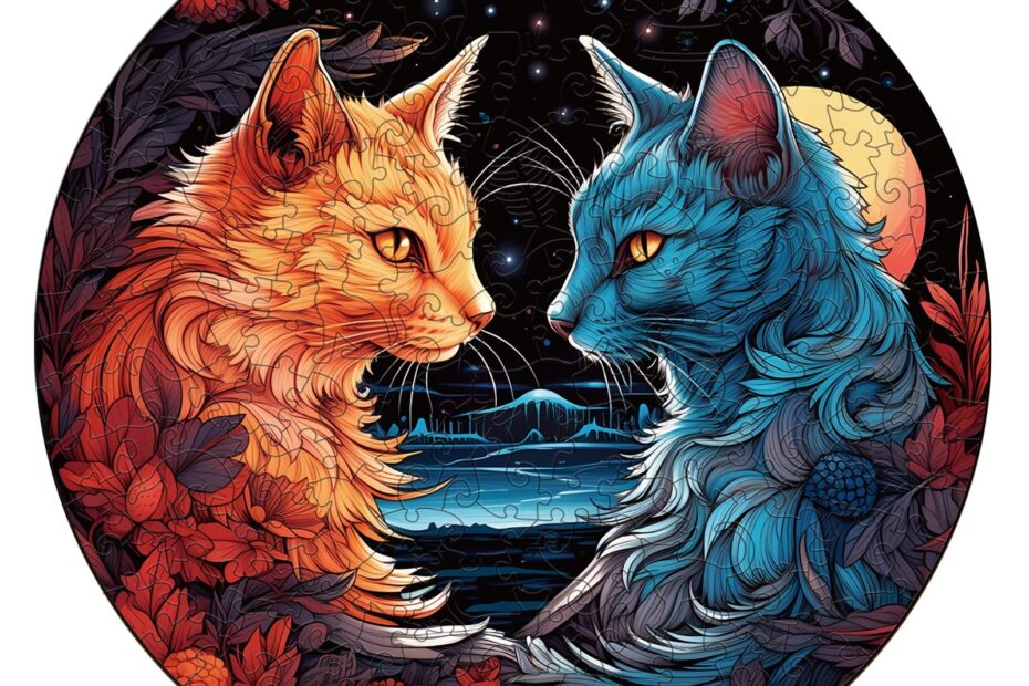 Lesena sestavljanka-YIN YANG CAT-2 66d3522de8757