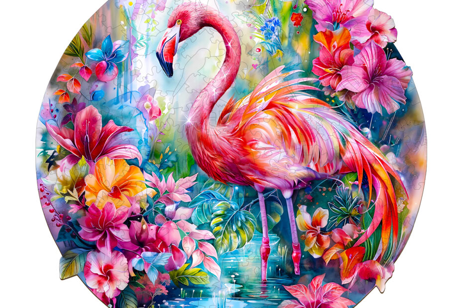 Lesena sestavljanka – očarljiv flamingo 66e0c12396d5b