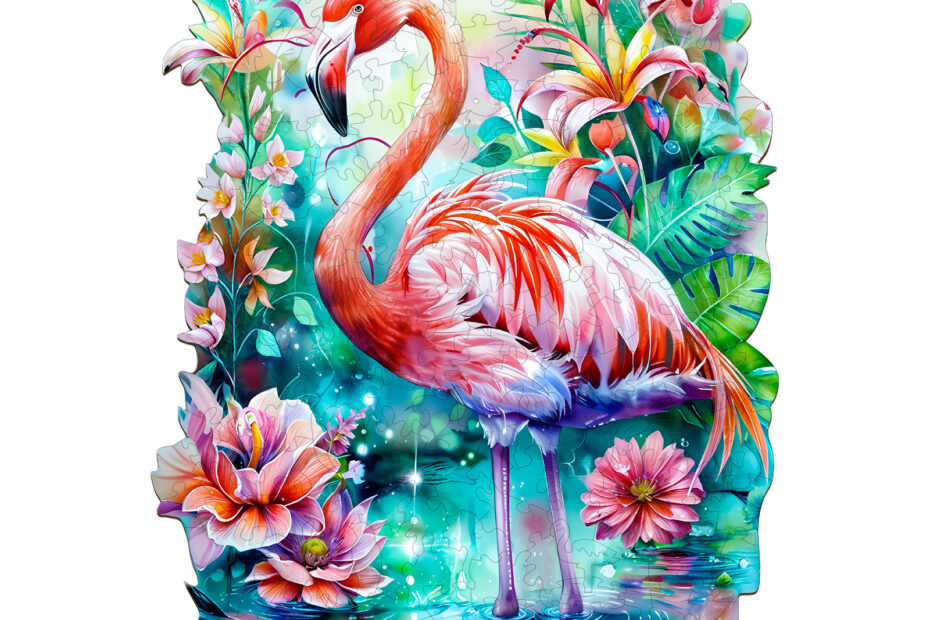Lesena sestavljanka – Elegantni flamingo 66dcd8a4afc2b