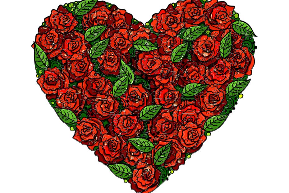 Lesena sestavljanka – LOVE ROSES 66eaddbc67b6c