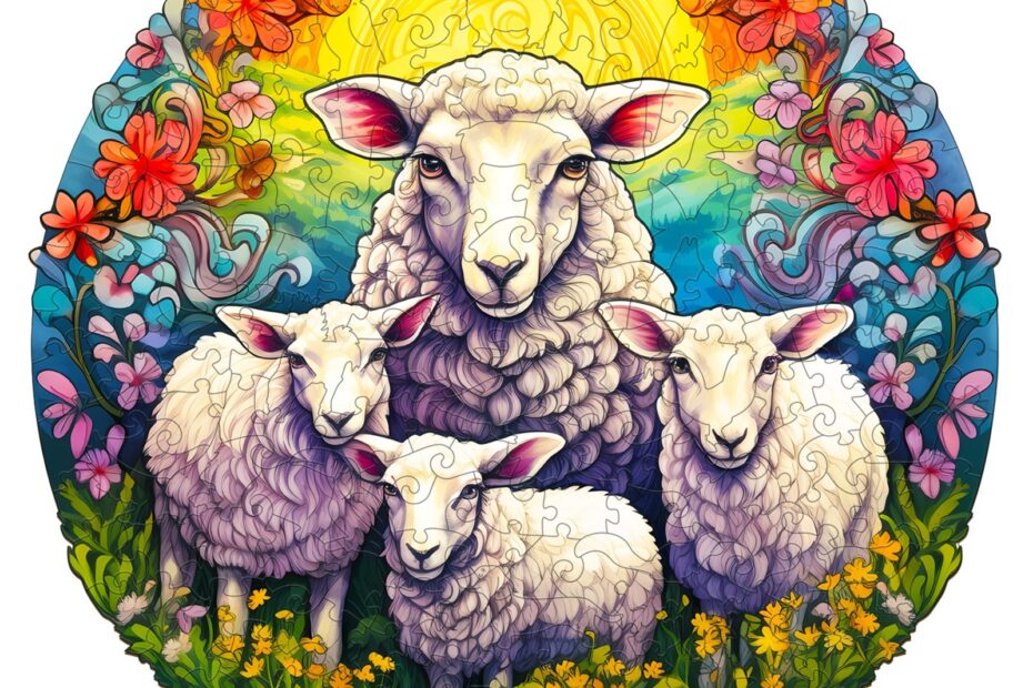 Lesena sestavljanka-MANDALA SHEEP 66db5b6caec95