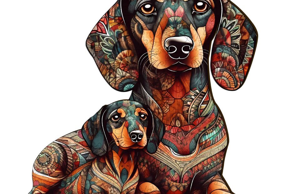 Lesena sestavljanka-starši-otrok Dachshund 2 66e17ac13f60b