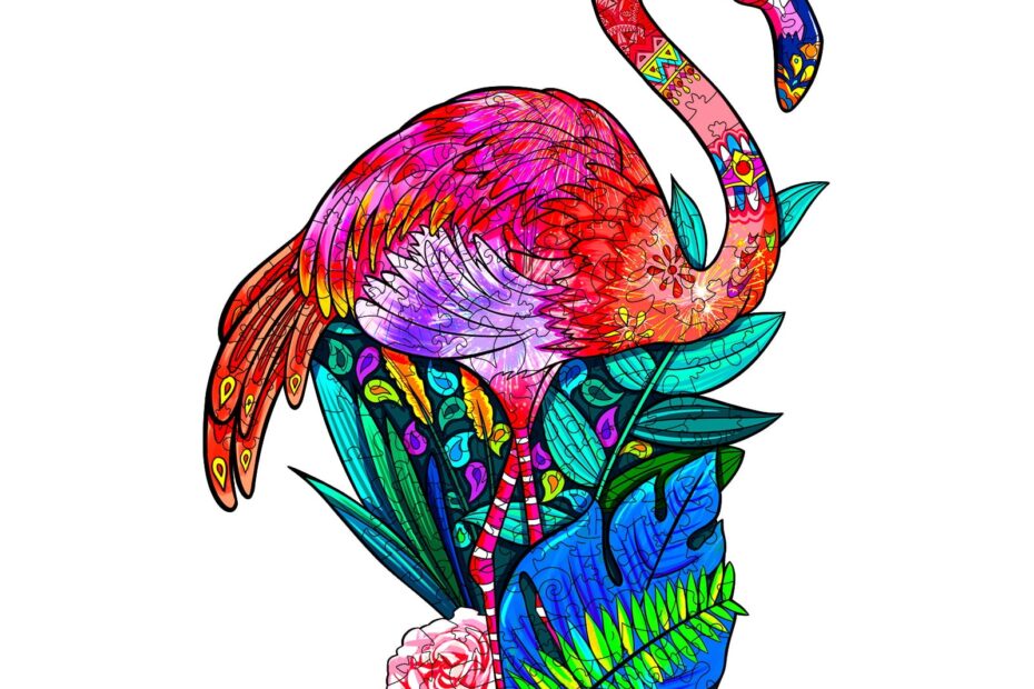 Lesena sestavljanka – pasijonski FLAMINGO 66ed48303d927