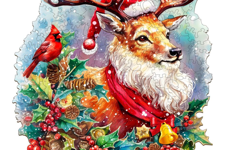 Lesena sestavljanka-Sparkle Christmas Reindeer 66e456da4c2d9