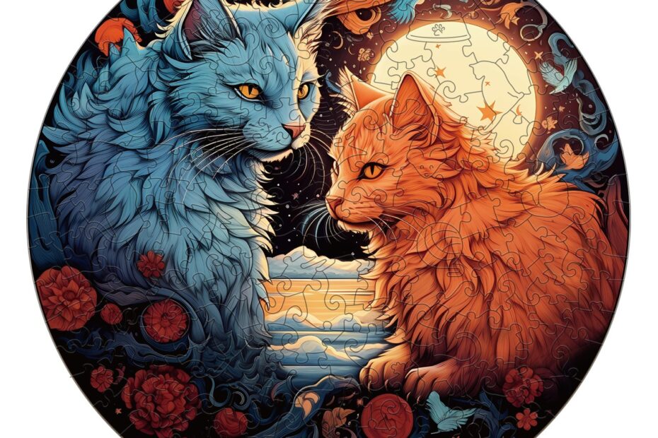 Lesena sestavljanka-YIN YANG CAT-1 66e2b003714ae