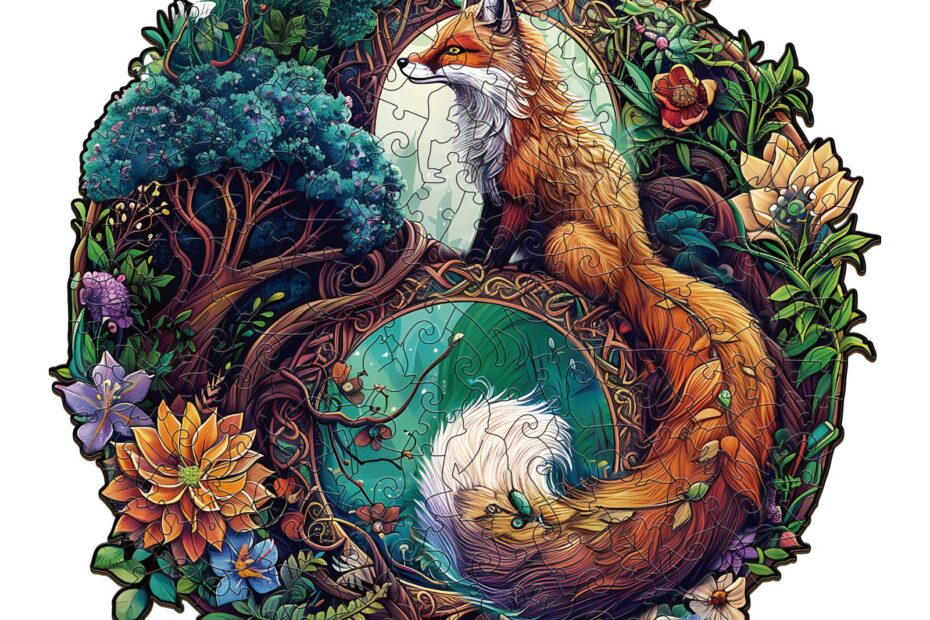 Lesena sestavljanka – Yin Yang Fox 3 66ea80b8d5fc0